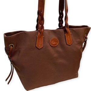 DOONEY & BOURKE Large Brown Nylon Canvas Drawstring Shopper Tote